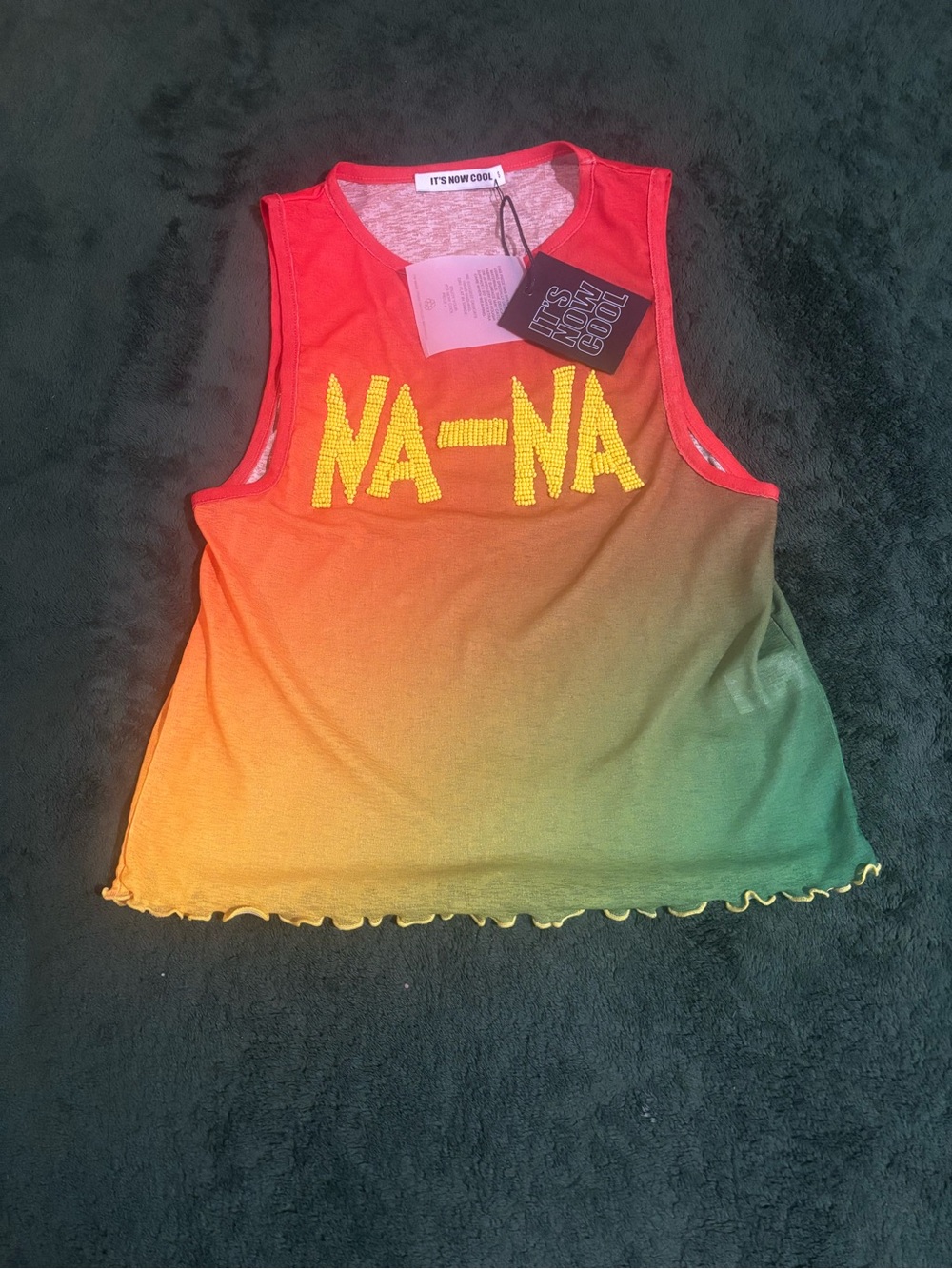 REVOLVE S NWT It’s Now Cool “the vacay tank” top NA-NA beaded ombre sleeveless